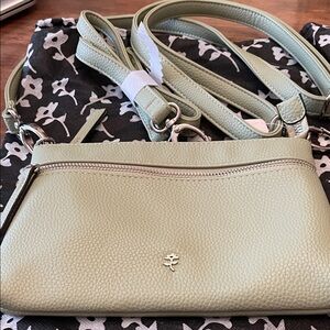 Chic Sage  Green Crossbody Bag with two Straps in excellent condition